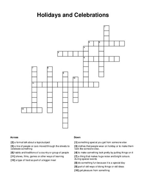 lavish celebration crossword